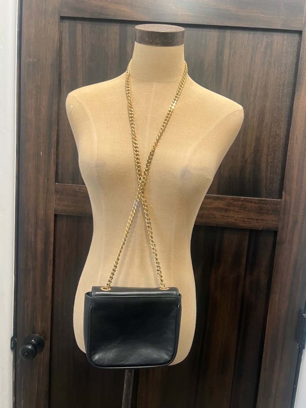 Paloma Picasso Black Leather Crossbody with Gold Chain and 'X' Accent - Picture 5 of 11
